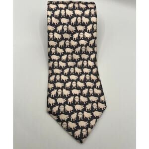 Beaufort Tie Rack Men's Gray 100% Silk Pig Tie NWTS
